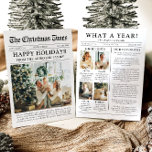 Cartão De Festividades Diversão Única do Jornal Que Foto De Natal De Um A<br><div class="desc">Comemore os destaques do seu ano com nosso cartão de Natal único "Quê Ano". Projetado no estilo de um jornal moderno, este cartão oferece uma maneira criativa de compartilhar suas memórias e marcos favoritos. Com seções personalizáveis para fotos e legendas, é perfeito para mostrar tudo o que fez este ano...</div>
