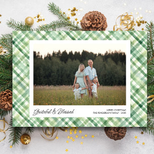 Cartão De Festividades Diversão Xadrez em Aquarela Fotos de Natal Persona