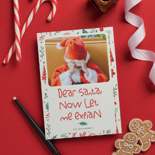 Cartão De Festividades Divertida Foto Querido Papai Noel Natal