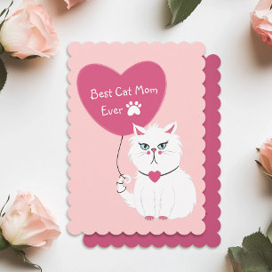 Cartão De Festividades Divertida Melhor Mãe de Gato de Todos os Tempos Di