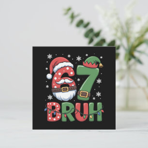 Cartão De Festividades Divertido 6 7 Seis Sete Bruh Meme Natal Papai Noel