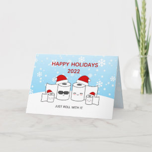 Cartão De Festividades Divertido Apenas Role Com Isso Papel Higiênico Fam