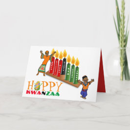 Cartão De Festividades Divertido e feliz KWANZAA 7 Princípios personaliza