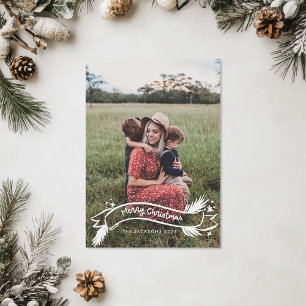 Cartão De Festividades Divertido e feliz Natal em uma fita desenhada