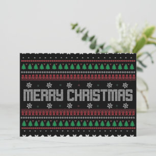 Cartão De Festividades Divertido Feio Padrão Feliz Natal