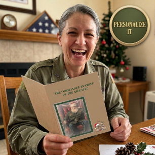 Cartão De Festividades Divertido General Papai Noel Comandante-em-Chefe M