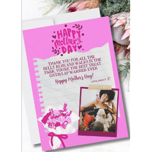 Cartão De Festividades Divertido Presente Personalizado Para Mãe De Pet