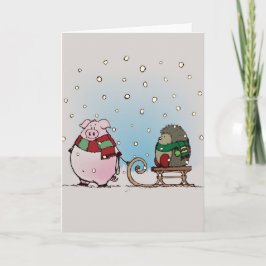 Cartão De Festividades Divertimento de inverno