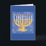 Cartão De Festividades Divided Menorah<br><div class="desc">Belo design Hanukkah perfeito para cartões de natal! Uma ilustração original de Laura Bolter.</div>