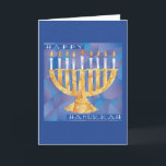 Cartão De Festividades Divided Menorah<br><div class="desc">Belo design Hanukkah perfeito para cartões de natal! Uma ilustração original de Laura Bolter.</div>