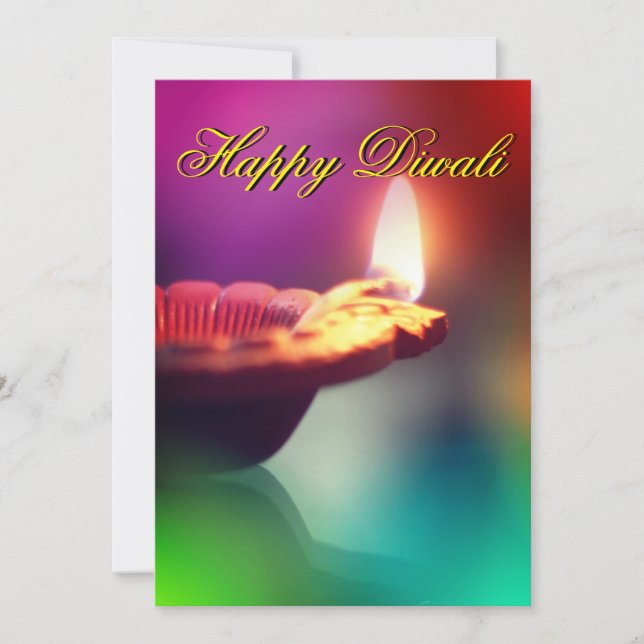 Cartão De Festividades Diwali Holiday Card (Frente)
