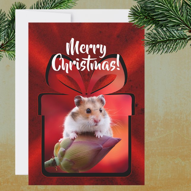 Cartão De Festividades DIY Red Lotus Christmas (Criador carregado)