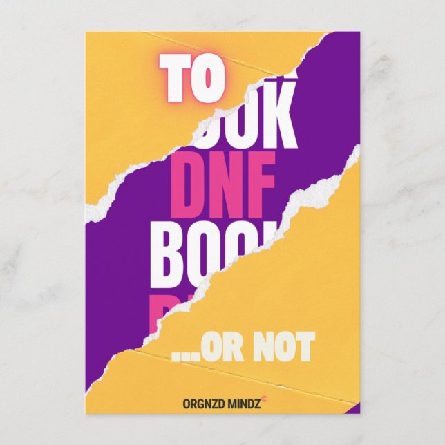 Cartão De Festividades DNF Tracker for  Book Readers (Frente)