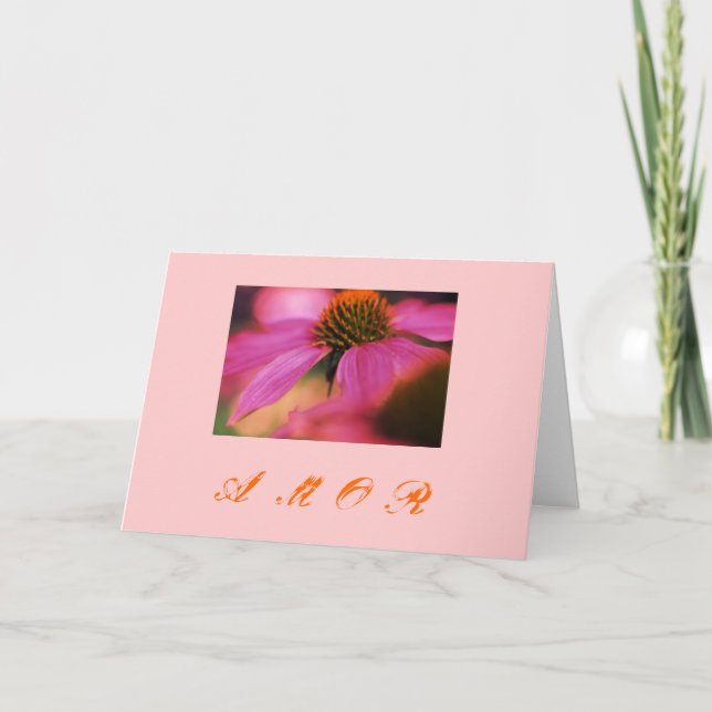 Cartão De Festividades Do "amor Echinacea y " (Frente)