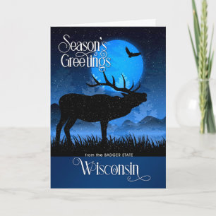 Cartão De Festividades do Apreciado Woodland Deer da Wisconsin Season