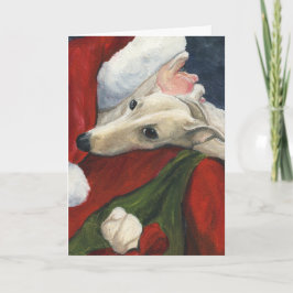 Cartão De Festividades Do "cartão de Natal da arte do cão galgo e do