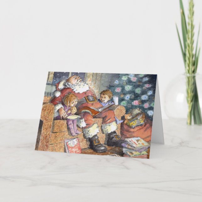 Cartão De Festividades Do "cartão de Natal do papai noel sono" (Frente)