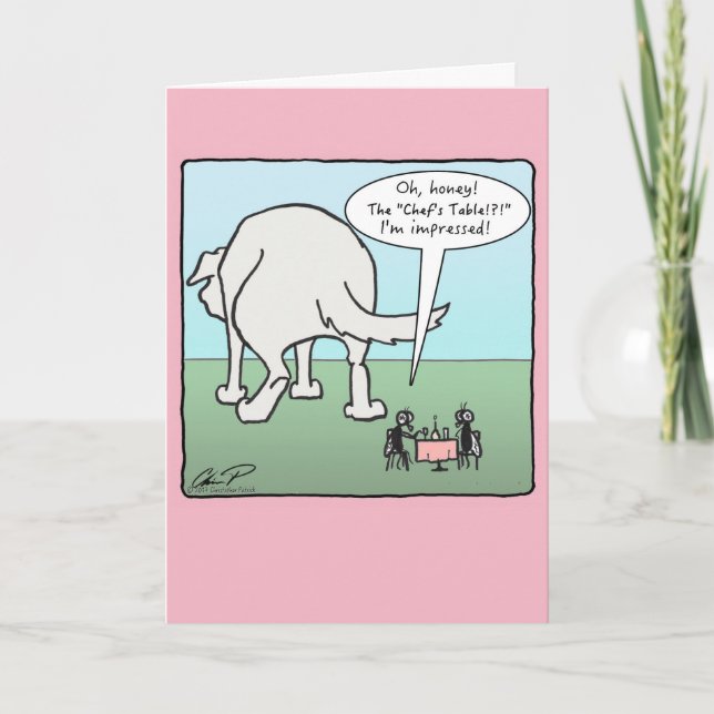 Cartão De Festividades Do "cartão do dia dos namorados da mesa cozinheiro (Frente)