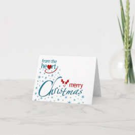 Cartão De Festividades Do coração Feliz Natal