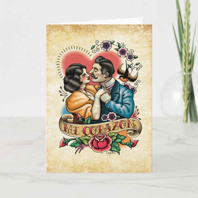 Cartão De Festividades Do "dia dos namorados MI Corazon"/cartão romance (Frente)