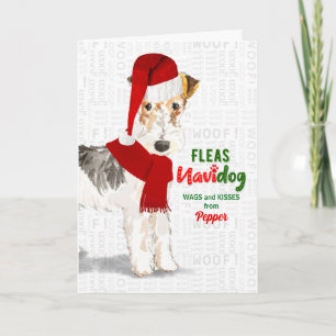 Cartão De Festividades do Dog Wire Haired Fox Terrier Christmas