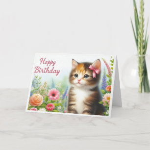 Cartão De Festividades Do Feliz Aniversário Do Gato