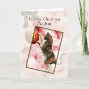 Cartão De Festividades Do gato, Feliz Natal