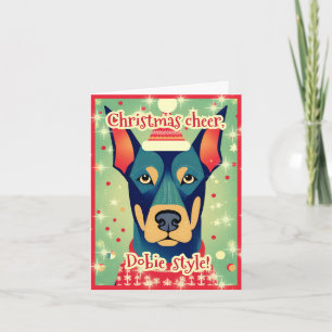 Cartão De Festividades Doberman Dobie Festivo Divertido Natal