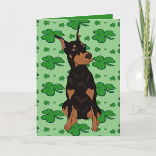 Cartão De Festividades Doberman Pinscher Dia de São Patrício 