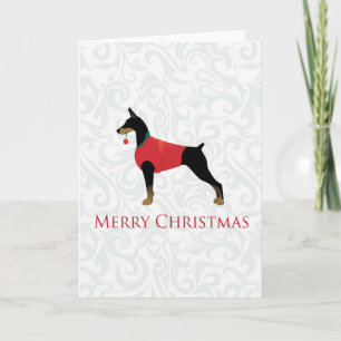Cartão De Festividades Doberman Pinscher Dog Feliz Design de Natal