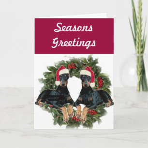 Cartão De Festividades Doberman Pinscher Holiday Card