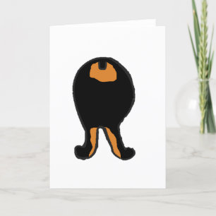Cartão De Festividades dobie de 2 lados cachorro cartoon preto e ferrugem