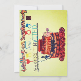 Cartão De Festividades Doce como doce, casal de cor de ouro de bolinho