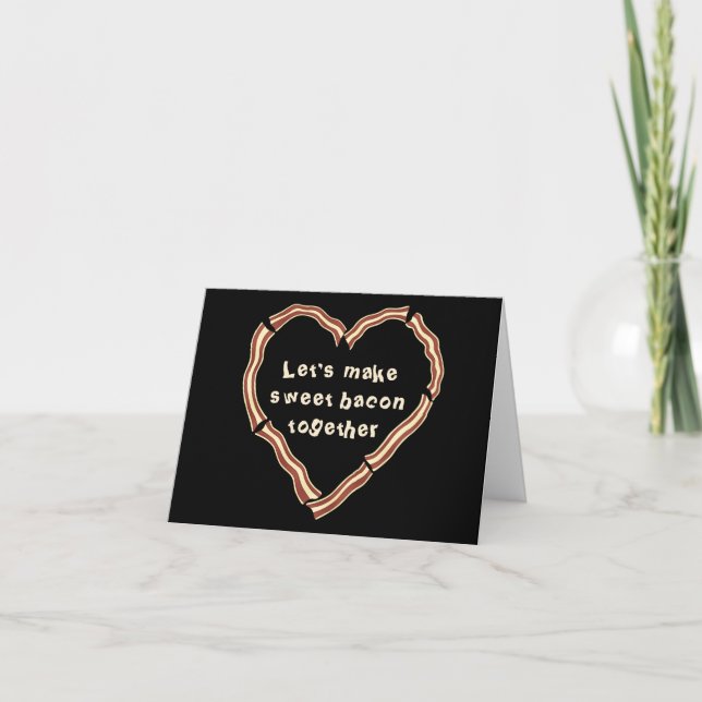 Cartão De Festividades Doce coração de bacon (Frente)