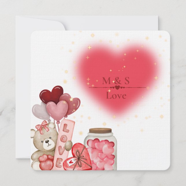 Cartão De Festividades Doce Design de Amor (Frente)