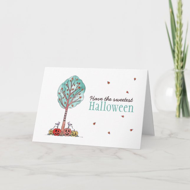 Cartão De Festividades Doce Milho Halloween Mais Doce (Frente)