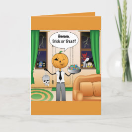 Cartão De Festividades Doce ou Travessura Pai Abóbora