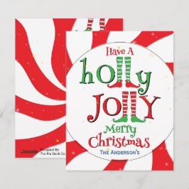 Cartão De Festividades Doce Remoinho de Hortelã Natal Alegre e Feliz