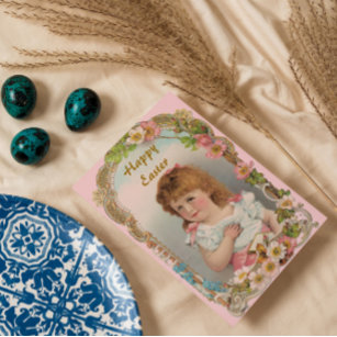 Cartão De Festividades Doce Vintage Girl