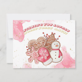 Cartão De Festividades Doces de natal de aquarela