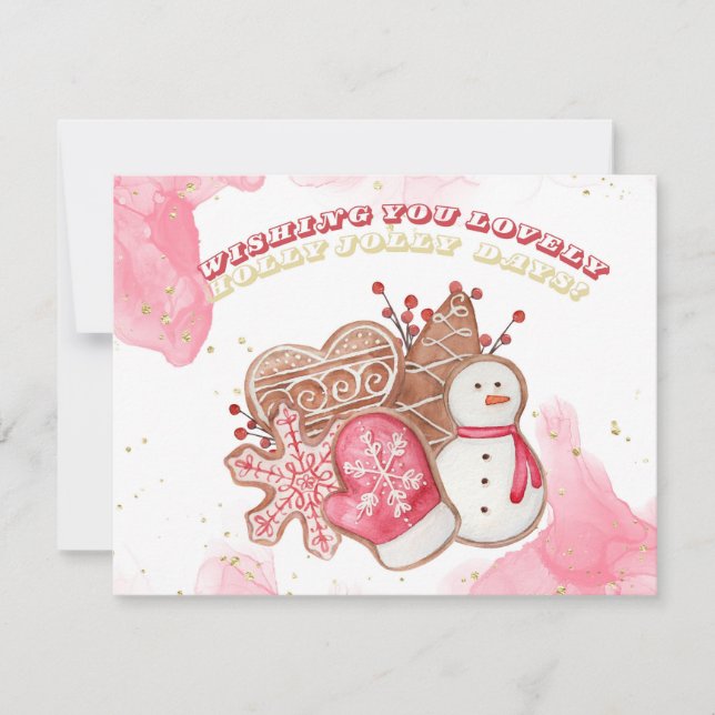 Cartão De Festividades Doces de natal de aquarela (Frente)