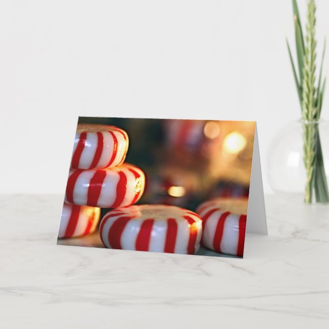 Cartão De Festividades Doces de Peppermint (Frente)