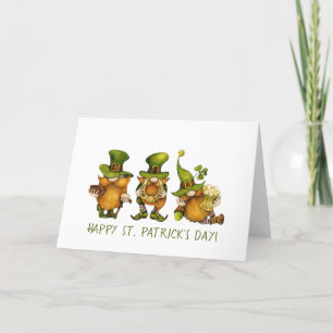 Cartão De Festividades Doces Gnômes Irlandeses Personalizados Feliz Dia d