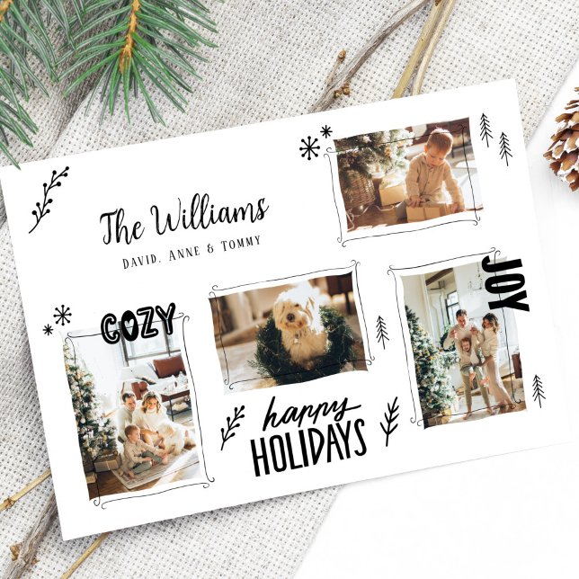 Cartão De Festividades Dodle Desenhado à Mão 4 Foto Natal (Criador carregado)