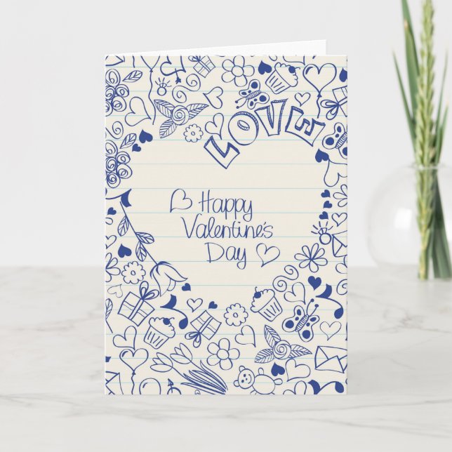 Cartão De Festividades Dodles de feliz dia de os namorados! (Frente)