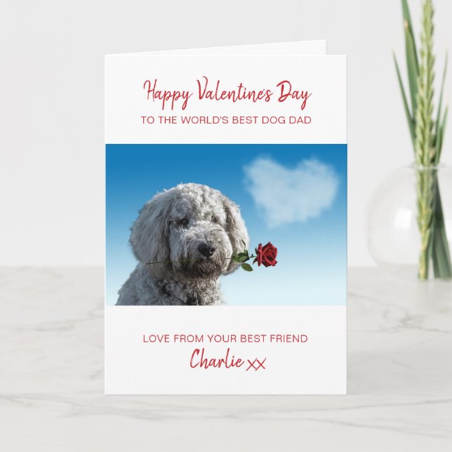 Cartão De Festividades Dog Dad Valentine Personalized Pet Photo (Frente)