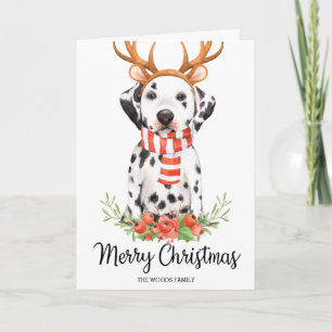 Cartão De Festividades Dog Dalmatian Merry Christmas Season's Greetings