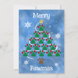 Cartão De Festividades Dog Print Christmas Card