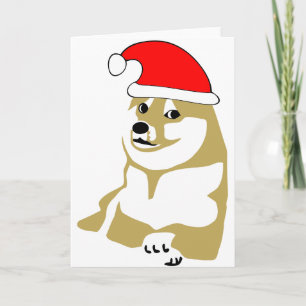 Cartão De Festividades doge wow meme very xmas such hat many santa