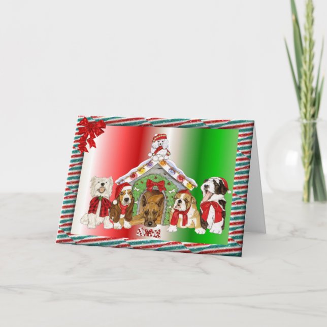 Cartão De Festividades Doggy Christmas (Frente)